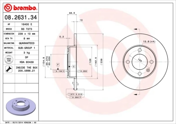Гальмівні диски передні 08263134 Brembo