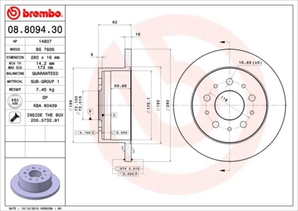 Гальмівні диски 08809430 Brembo