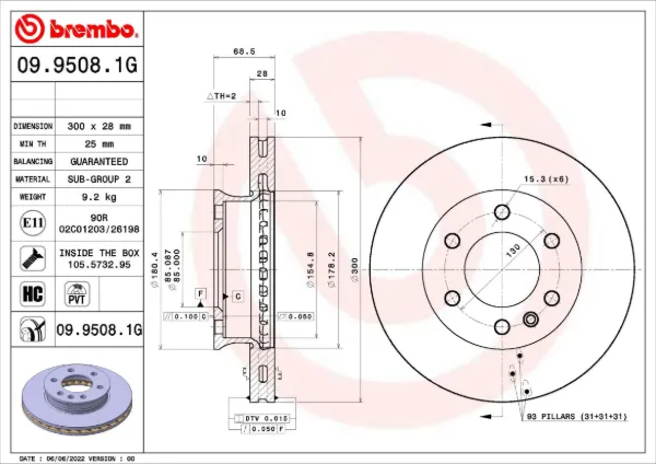 Гальмівні диски передні KT10025 Brembo