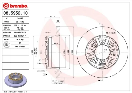 Гальмівні диски 08595210 Brembo