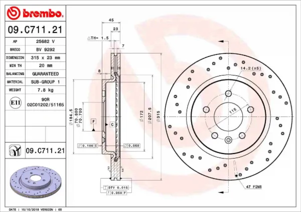 Гальмівні диски 09C71121 Brembo