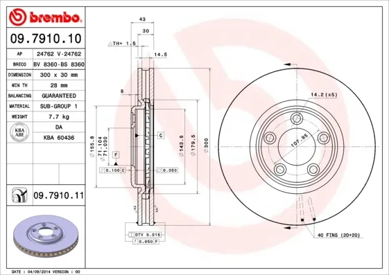 Гальмівні диски передні 09791011 Brembo