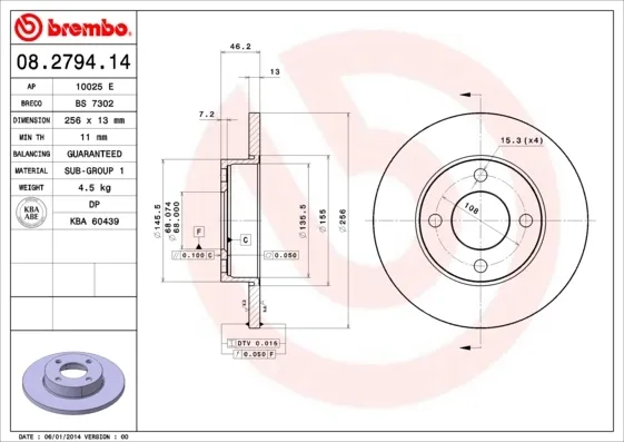 Гальмівні диски передні 08279414 Brembo