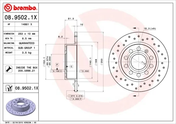 Гальмівні диски 0895021X Brembo