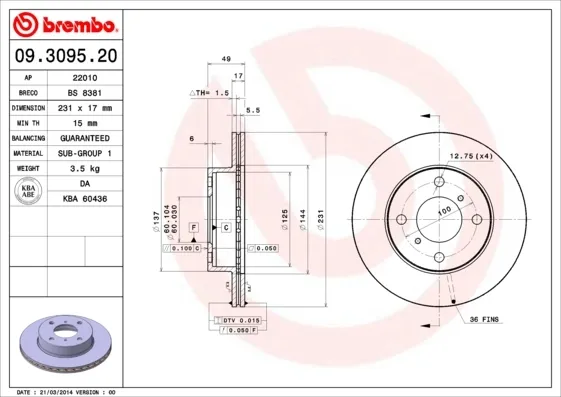 Гальмівні диски передні 09309520 Brembo