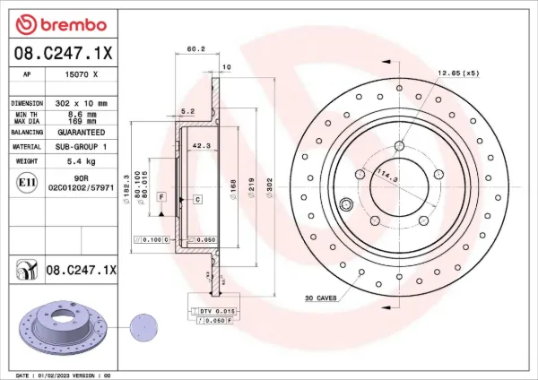 Гальмівні диски 08C2471X Brembo