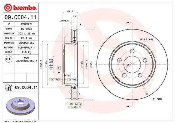 Гальмівні диски передні 09C00411 Brembo