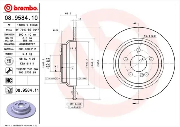 Гальмівні диски 08958411 Brembo