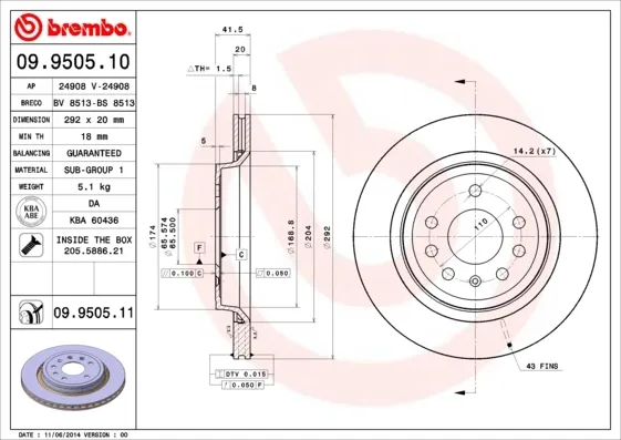 Гальмівні диски 09950511 Brembo