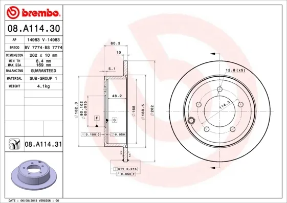 Гальмівні диски 08A11431 Brembo