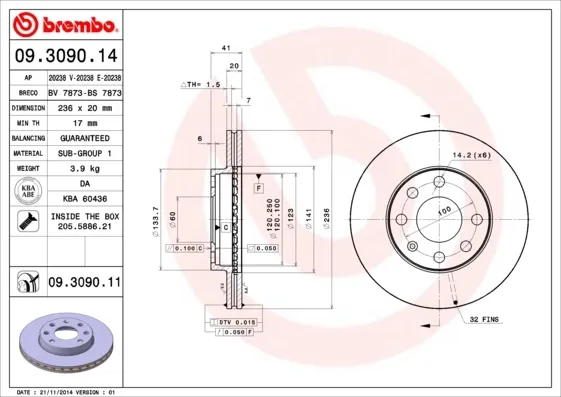 Гальмівні диски передні 09309011 Brembo