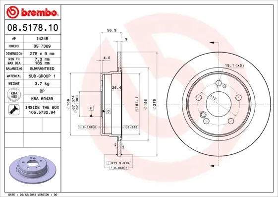Гальмівні диски 08517810 Brembo