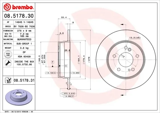 Гальмівні диски 08517831 Brembo