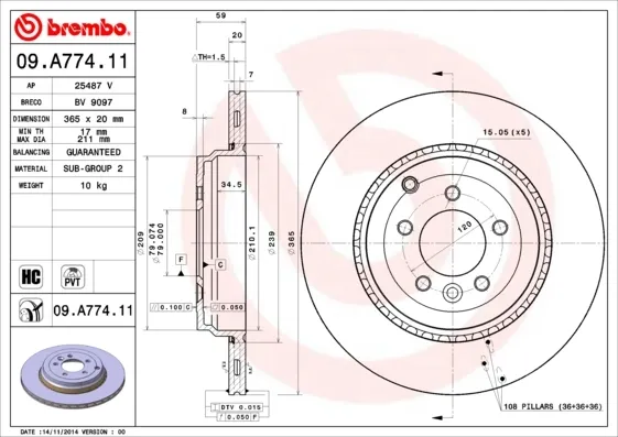 Гальмівні диски 09A77411 Brembo