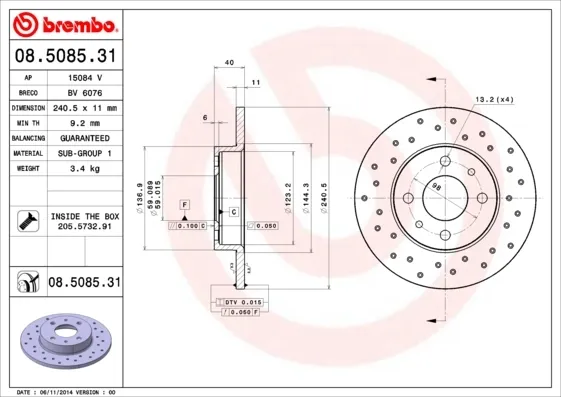 Гальмівні диски 08508531 Brembo