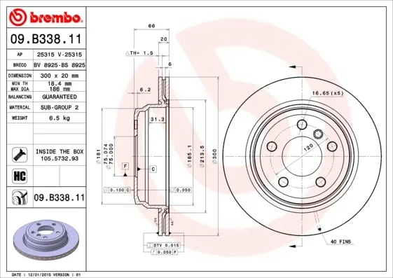 Гальмівні диски 09B33811 Brembo
