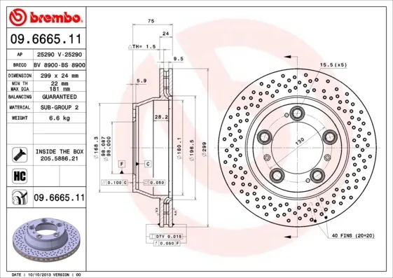 Гальмівні диски 09666511 Brembo