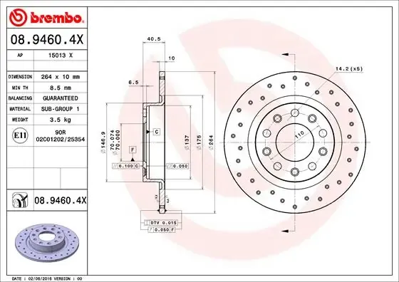 Гальмівні диски 0894604X Brembo