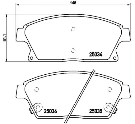 Передні тормозні колодки P59077 Brembo