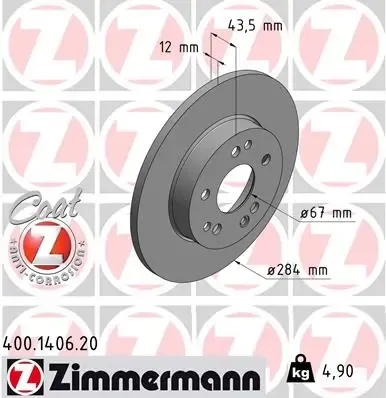 Гальмівні диски передні 400140620 Zimmermann