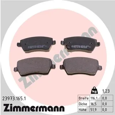 Передні тормозні колодки 239731651 Zimmermann
