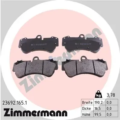 Передні тормозні колодки 236921651 Zimmermann