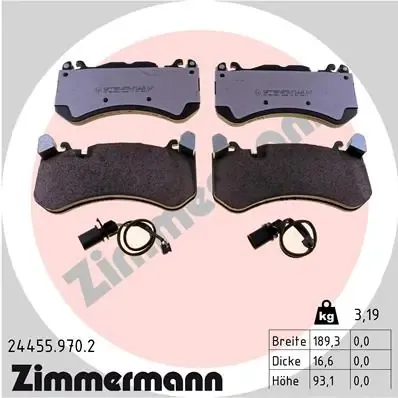 Передні тормозні колодки 244559702 Zimmermann