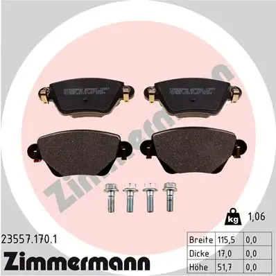 Задні гальмівні колодки 235571701 Zimmermann
