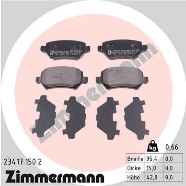 Задні гальмівні колодки 234171502 Zimmermann