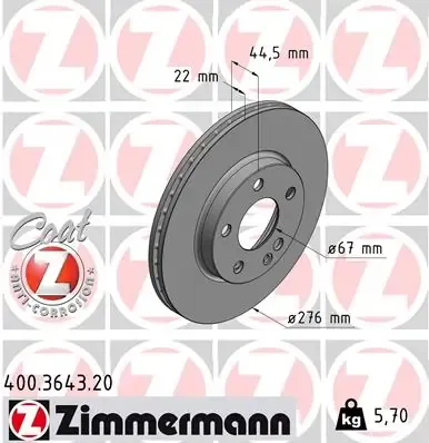 Гальмівні диски передні 400364320 Zimmermann