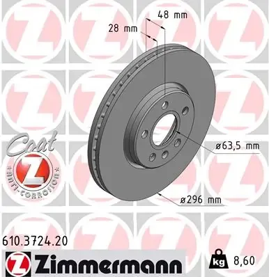 Гальмівні диски передні 610372420 Zimmermann