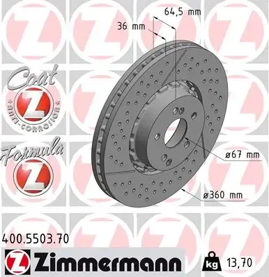 Гальмівні диски передні 400550370 Zimmermann
