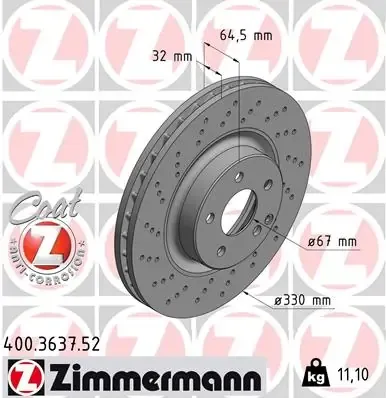 Гальмівні диски передні 400363752 Zimmermann