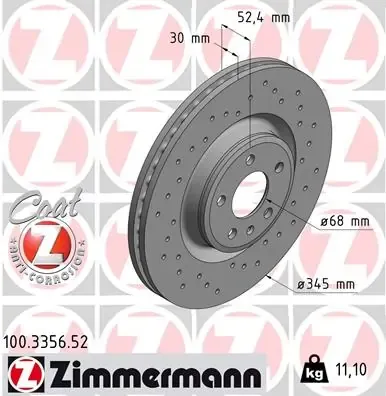 Гальмівні диски передні 100335652 Zimmermann