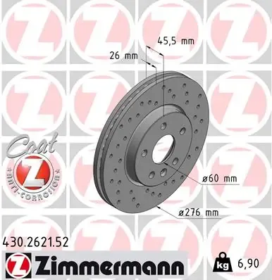 Гальмівні диски передні 430262152 Zimmermann