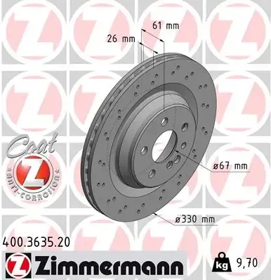 Гальмівні диски 400363520 Zimmermann