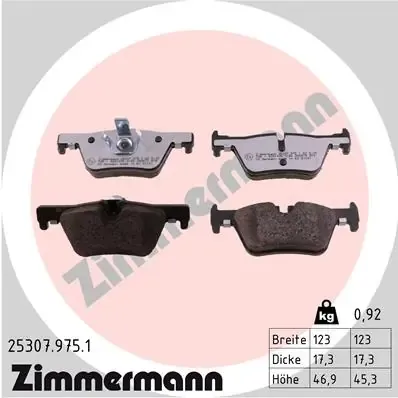 Задні гальмівні колодки 253079751 Zimmermann