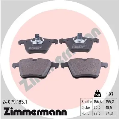 Передні тормозні колодки 240791851 Zimmermann