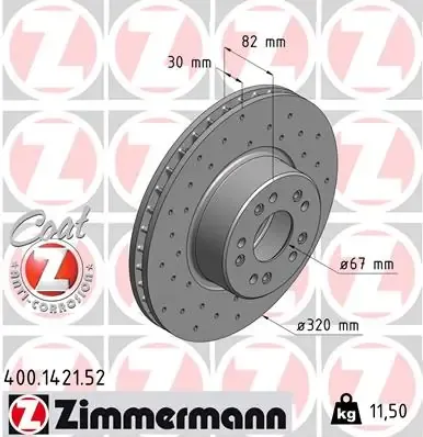 Гальмівні диски передні 400142152 Zimmermann
