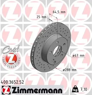 Гальмівні диски передні 400365252 Zimmermann