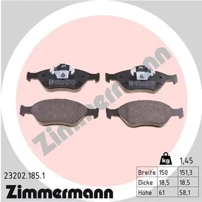 Передні тормозні колодки 232021851 Zimmermann