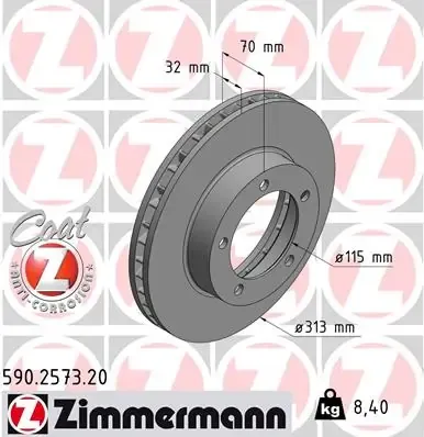 Гальмівні диски передні 590257320 Zimmermann