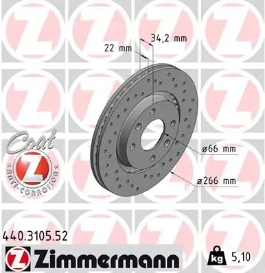 Гальмівні диски передні 440310552 Zimmermann