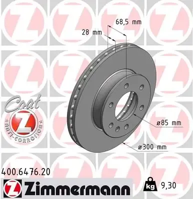 Гальмівні диски передні 400647620 Zimmermann