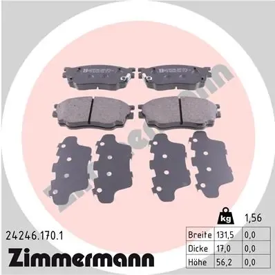 Передні тормозні колодки 242461701 Zimmermann