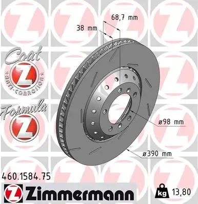 Гальмівні диски передні 460158475 Zimmermann