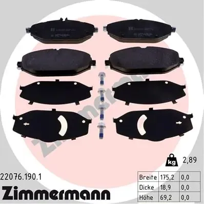 Передні тормозні колодки 220761901 Zimmermann