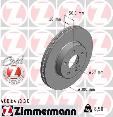 Гальмівні диски передні 400647220 Zimmermann
