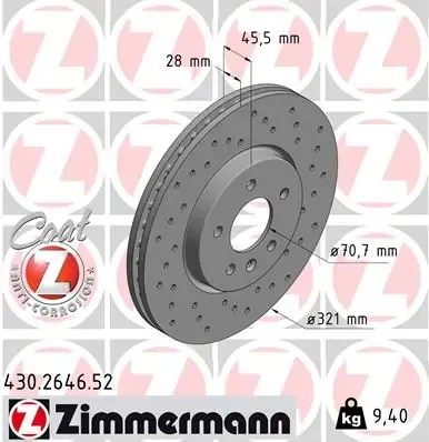 Гальмівні диски передні 430264652 Zimmermann