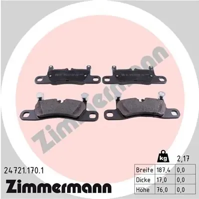 Задні гальмівні колодки 247211701 Zimmermann